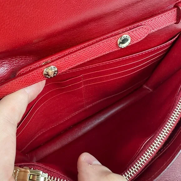PRADA LEATHER MINI BAG RED GHW - Picture 10 of 13